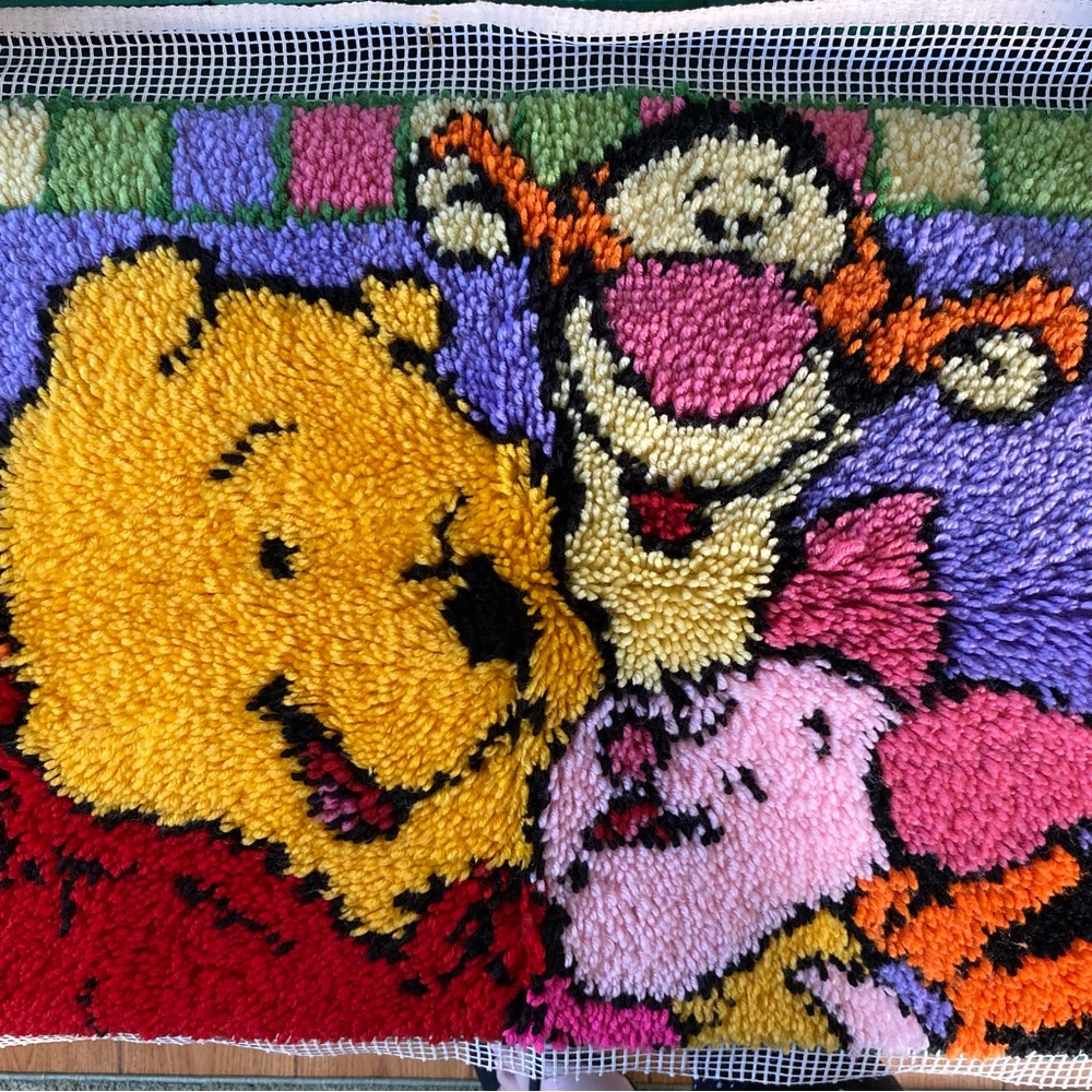 Completed Winnie the Pooh Disney Hook & Latch Kit Finished Hand Made Vintage